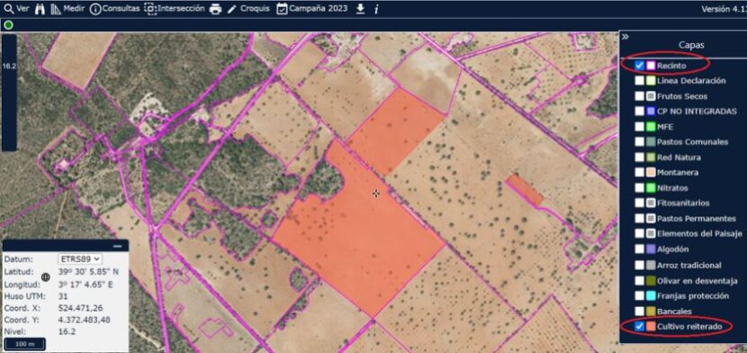 El visor SIGPAC cuenta con una nueva capa de superficies de tierras de cultivos